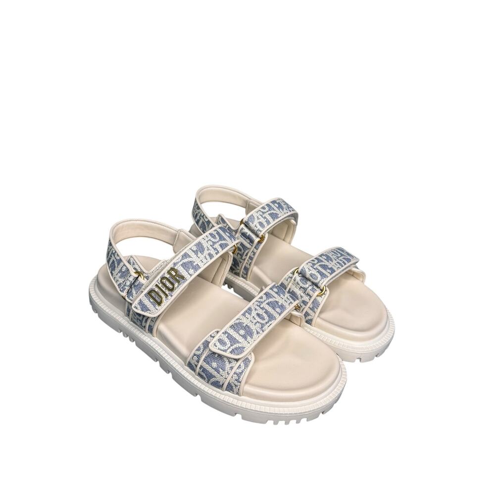 Christian Dior NIB Dioract Oblique Jacquard Sandal in Chambray Size 39 - Picture 7 of 15